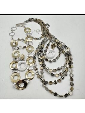 Lot of 2 Signed Fashion Sets Chico's LC Necklaces & Earrings